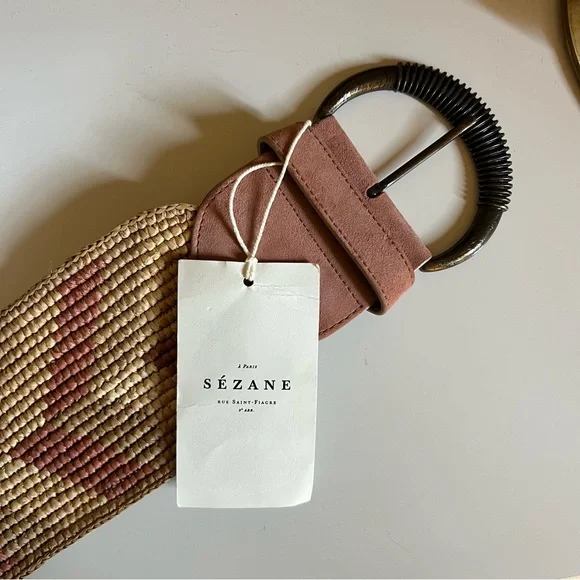NWT Sézane Pink and Tan Carlie Belt - Picture 2 of 10